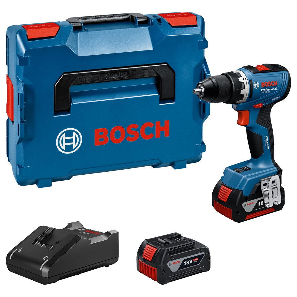 Bosch GSR 18V-65 2X 5,0 AH L-BOXX ACCUSCHROEFBOORMACHINE