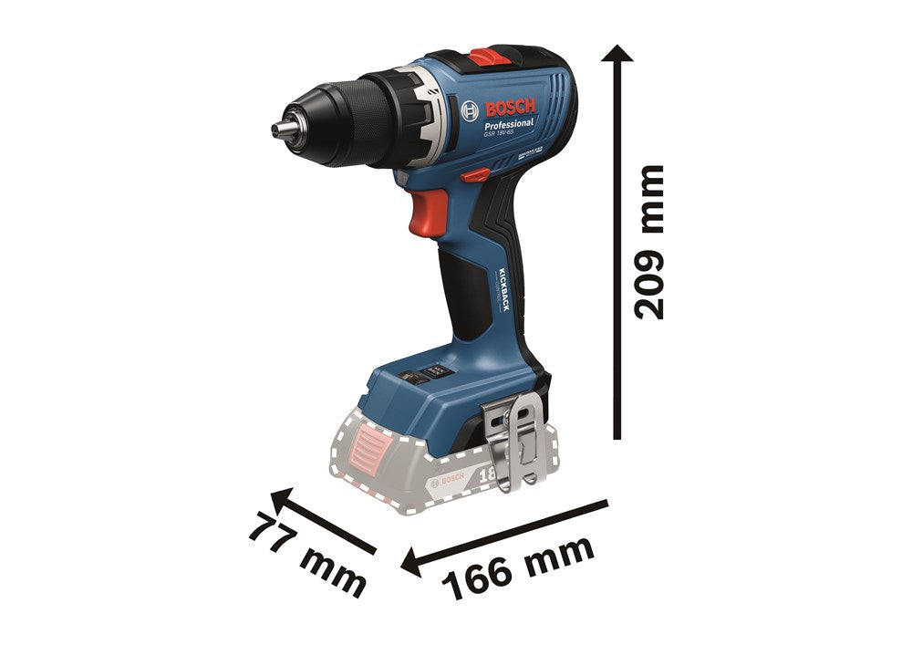Bosch GSR 18V-65 2X 5,0 AH L-BOXX ACCUSCHROEFBOORMACHINE
