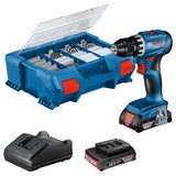 BOSCH GSR 18V-45 SCHROEFBOORMACHINE     GBA 2X 2,0AH, GAL 18V-20, 82