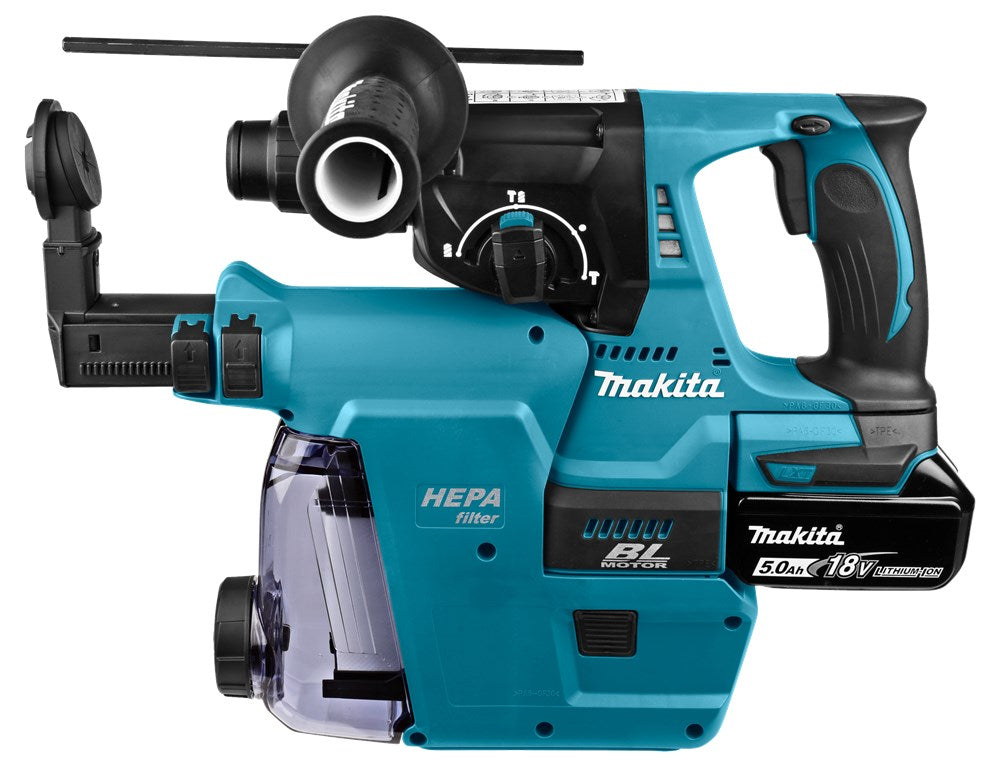 Makita DHR242RTJW Boorhamer 5,0Ah 2st 18V 24mm Stofafzuiging