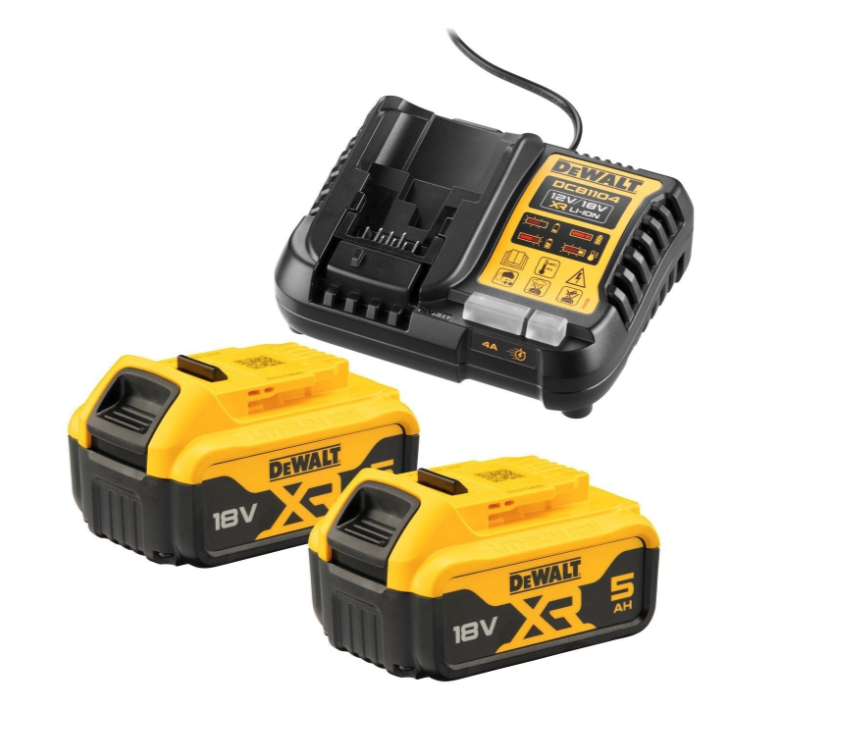 DeWalt DCB1104P2-QW 18V XR ACCU STARTERPACK (2X DCB184 + XR MULTIVOLTAGE LADER)