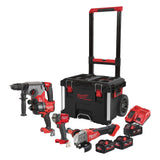 Milwaukee M18 FPP4C-555T Powerpack met 4 machines 18V - 1x5,0Ah/2x5,5Ah Li-Ion - in Packout Trolley