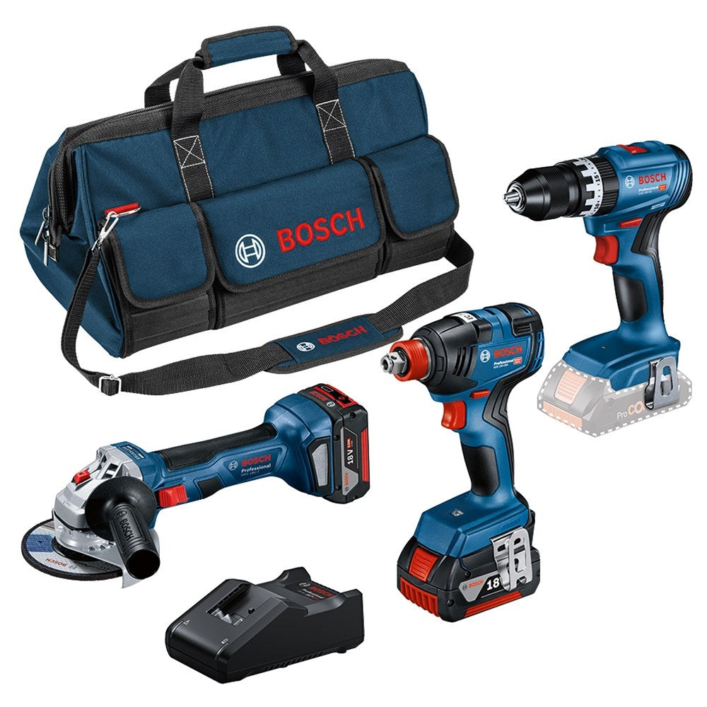 Bosch 3-delige Toolkit in toolbag 18V GSB GDX GWS