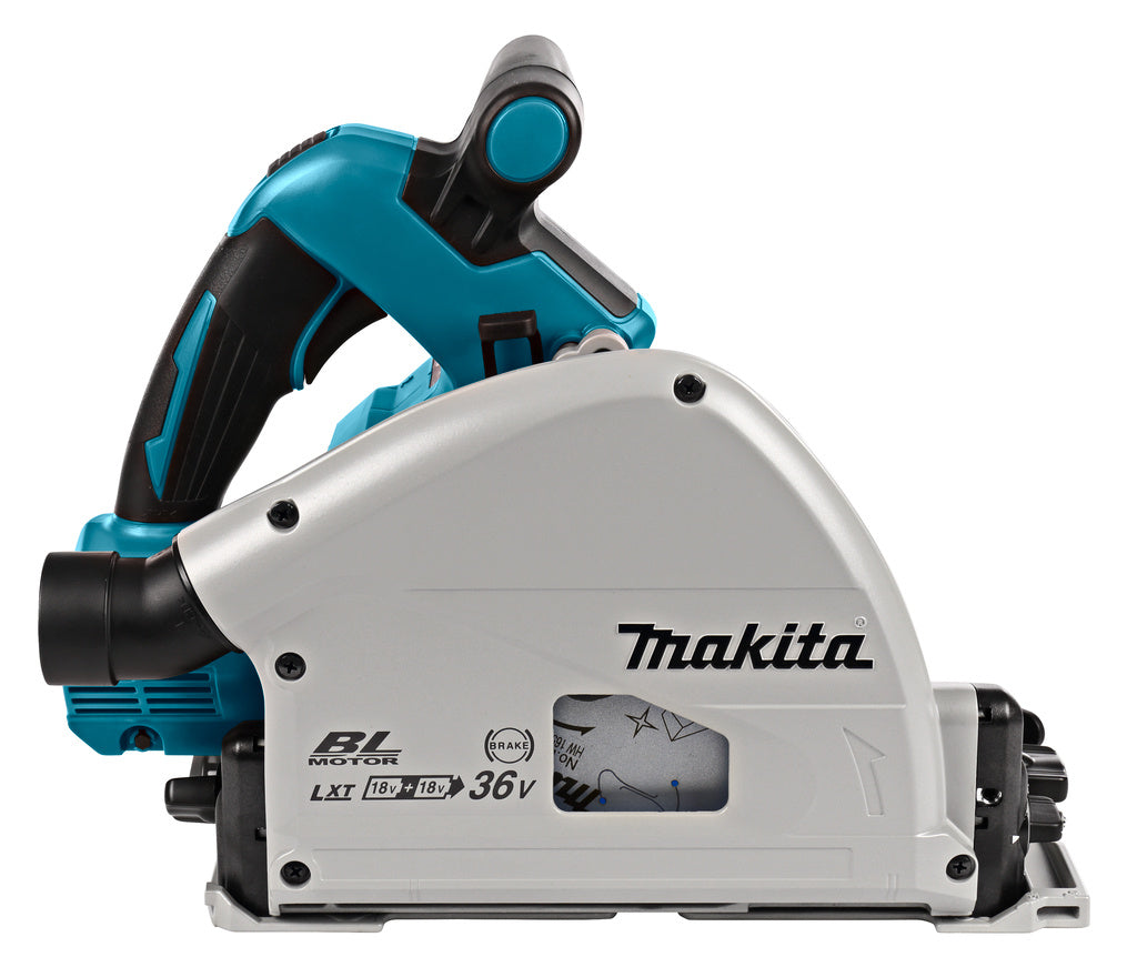 Makita DSP600ZJ2 2x18 V Invalcirkelzaag 165 mm met geleiderail! (accu cirkelzaag)