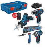 Bosch 5 Accu toolkit 12V GSR+GDR+GOP+GSA+GLI - 0615990N1D (Bosch gereedschapset)