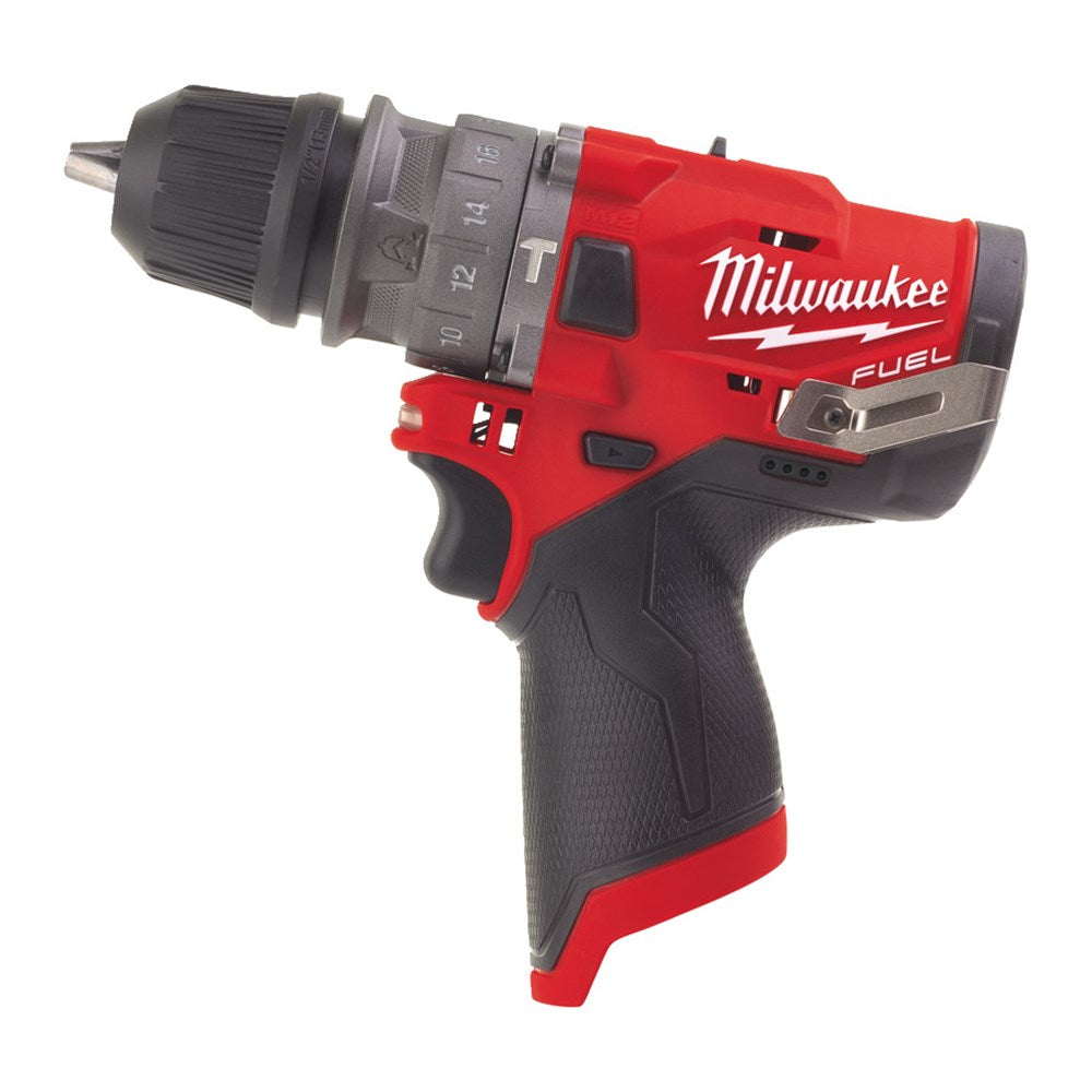 Milwaukee M12 FPDX-0 Li-Ion FUEL™ subcompacte boormachine met verw. Kop (excl. accu) (accu klopboormachine)