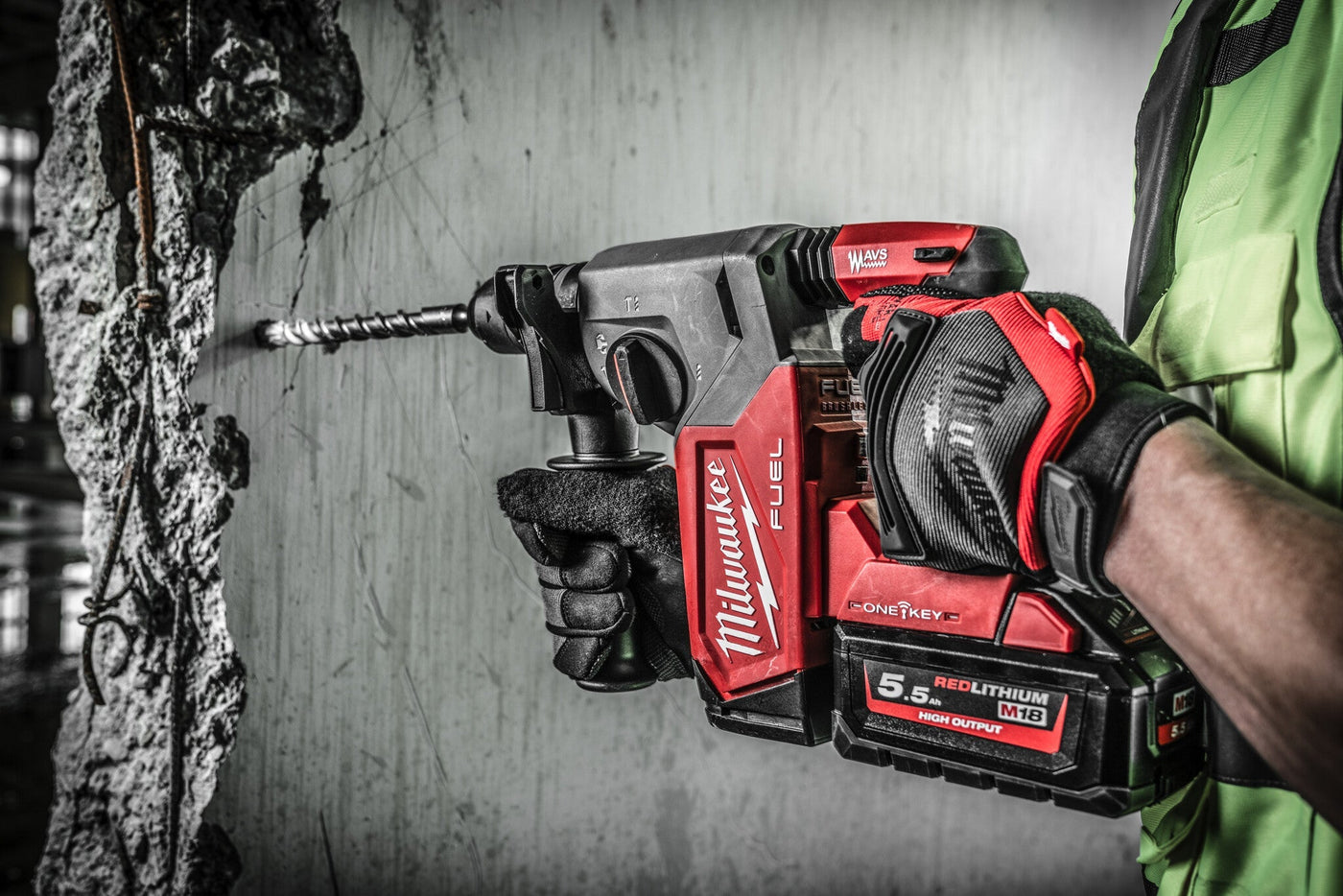 Milwaukee M18 ONEFHX-552X ONE-KEY SDS-Plus Hamer met 4 standen - 5.5Ah 18V