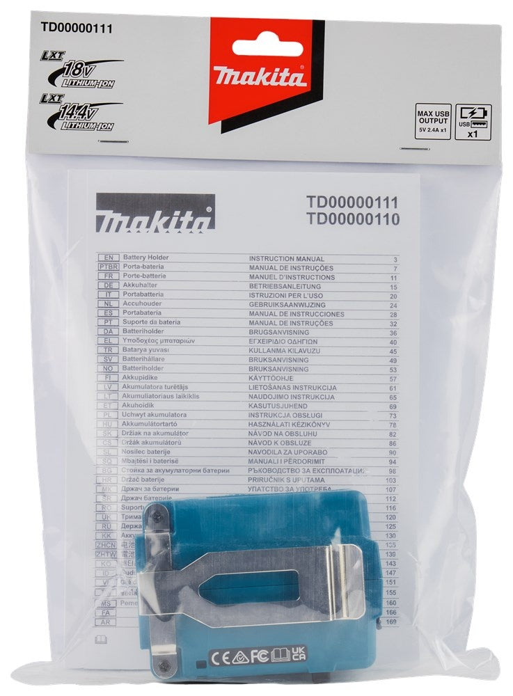 Makita LXT Adapter Verwarmde Jas/Vest/Deken - TD00000111