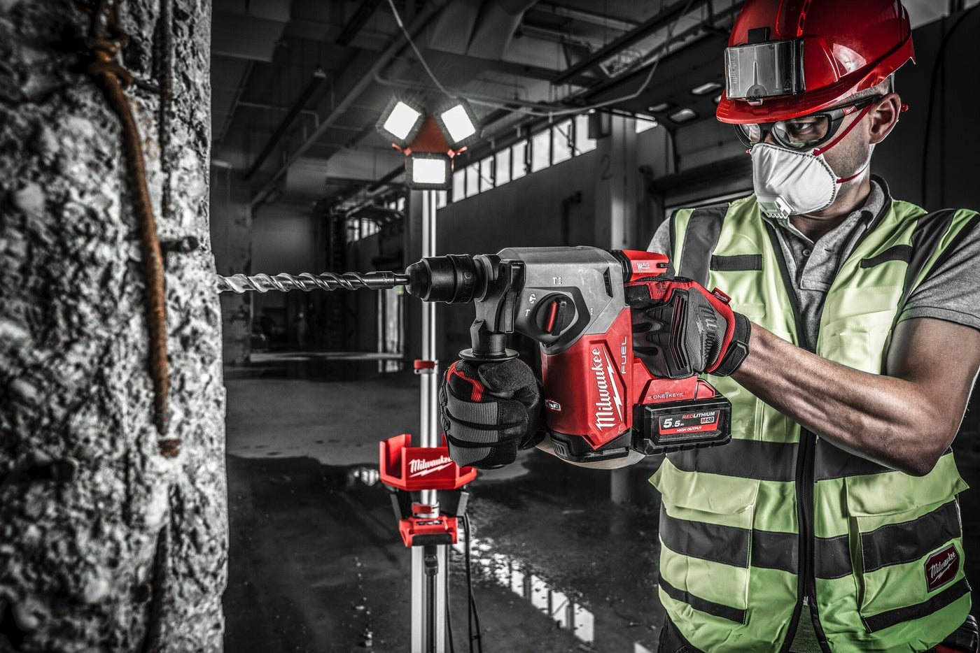 Milwaukee M18 ONEFHX-552X ONE-KEY SDS-Plus Hamer met 4 standen - 5.5Ah 18V