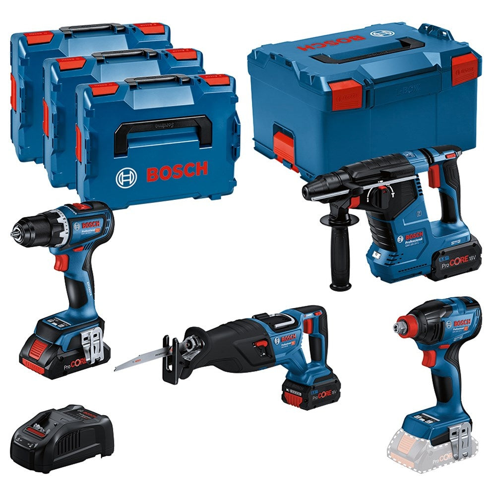 Bosch 4-delige Toolkit in L-Boxx 18V GSR GDX GBH GSA