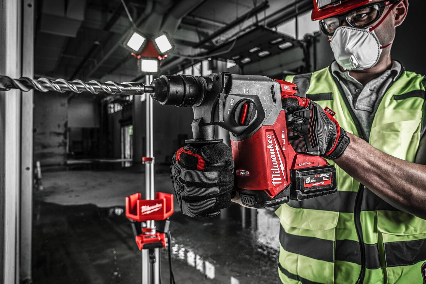 Milwaukee M18 ONEFHX-552X ONE-KEY SDS-Plus Hamer met 4 standen - 5.5Ah 18V