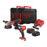 Milwaukee M18 FPP2E3-502X Powerpack met M18 FPD3 en M18 FSAG125X - 18V - 5.0Ah