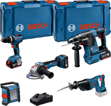 Bosch Combiset 18V met 5 Machines: GSB + GBH + GWS + GSA + GLI + GBA 3x5Ah + GAL Professional